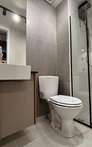 Studio para alugar com 25m², 1 quarto e sem vaga Studio para alugar com 25m², 1 quarto e sem vagaBanheiro