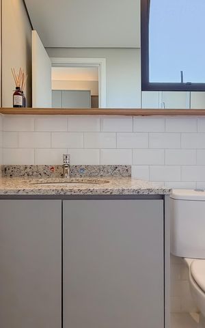 Studio para alugar com 27m², 1 quarto e sem vaga Studio para alugar com 27m², 1 quarto e sem vagaBanheiro