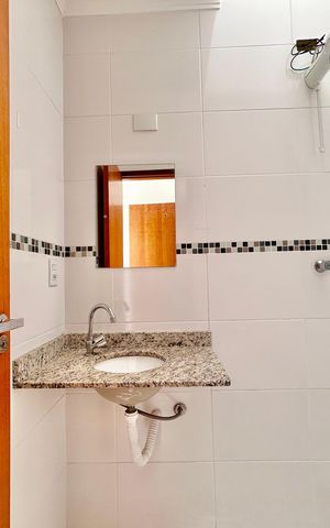 Casa para alugar com 51m², 2 quartos e 1 vaga Casa para alugar com 51m², 2 quartos e 1 vagaBanheiro do Quarto 1