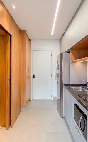 Studio para alugar com 24m², 1 quarto e sem vaga Studio para alugar com 24m², 1 quarto e sem vagaCozinha