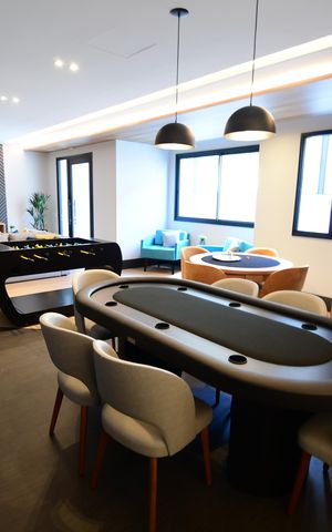 Studio à venda com 46m², 1 quarto e 1 vagaSalão de jogos