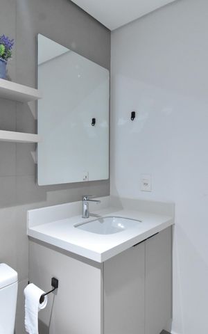 Studio para alugar com 32m², 1 quarto e sem vagaBanheiro do Studio