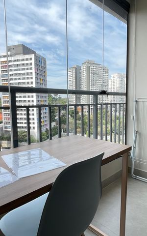 Studio para alugar com 25m², 1 quarto e sem vaga Studio para alugar com 25m², 1 quarto e sem vagaVaranda