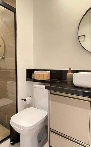 Studio para alugar com 25m², 1 quarto e sem vaga Studio para alugar com 25m², 1 quarto e sem vagaBanheiro