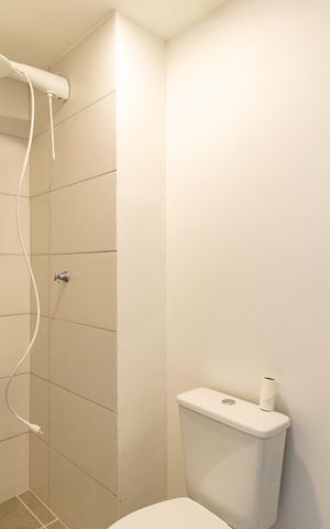 Apartamento para alugar com 26m², 1 quarto e sem vaga Apartamento para alugar com 26m², 1 quarto e sem vagaBanheiro da Suíte