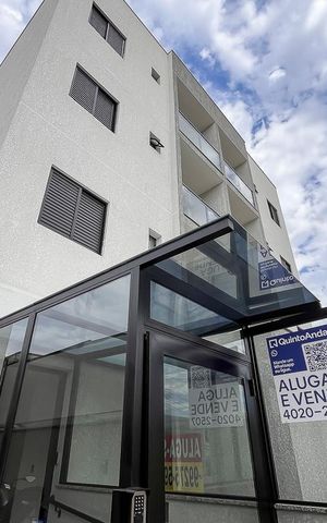 Apartamento para alugar com 44m², 2 quartos e 1 vagaFachada + plaquinha