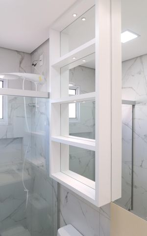 Casa de condomínio para alugar com 130m², 3 quartos e 2 vagasBanheiro do Quarto 3