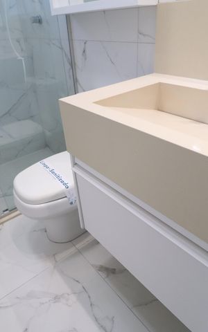 Casa de condomínio para alugar com 130m², 3 quartos e 2 vagasBanheiro do Quarto 3