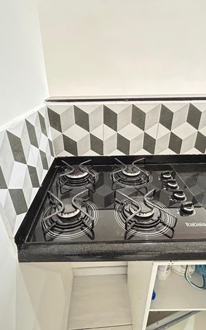 Apartamento para alugar com 45m², 1 quarto e sem vagaDetalhe da cozinha
