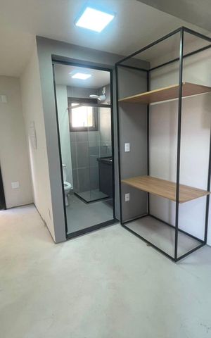 Studio para alugar com 25m², 1 quarto e 1 vaga Studio para alugar com 25m², 1 quarto e 1 vagaQuarto
