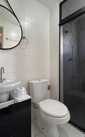 Apartamento à venda com 27m², 1 quarto e sem vaga Apartamento à venda com 27m², 1 quarto e sem vagaBanheiro da Suíte