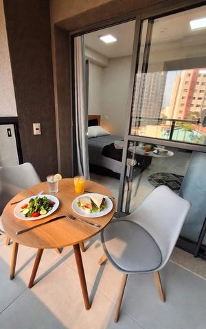 Studio à venda com 26m², 1 quarto e sem vagaVaranda