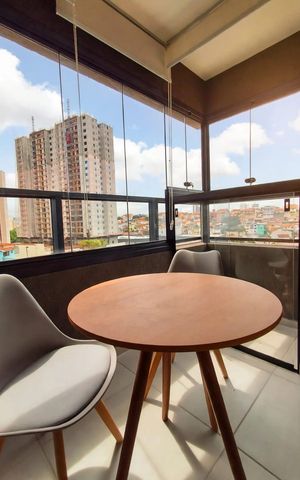 Studio à venda com 26m², 1 quarto e sem vagaVaranda