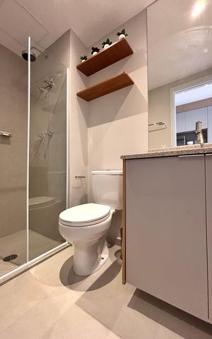 Studio para alugar com 26m², 1 quarto e sem vaga Studio para alugar com 26m², 1 quarto e sem vagaBanheiro