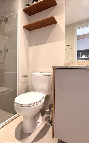 Studio para alugar com 26m², 1 quarto e sem vaga Studio para alugar com 26m², 1 quarto e sem vagaBanheiro