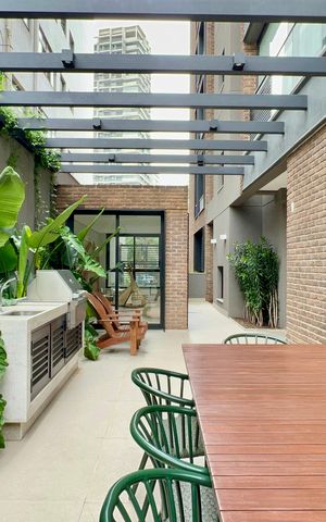 Studio para alugar com 49m², 1 quarto e 1 vaga Studio para alugar com 49m², 1 quarto e 1 vagaChurrasqueira