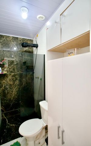 Casa de condomínio para alugar com 100m², 2 quartos e 1 vagaBanheiro Social