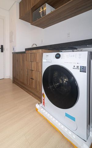 Studio para alugar com 34m², 1 quarto e sem vaga Studio para alugar com 34m², 1 quarto e sem vagaMáquina de lavar
