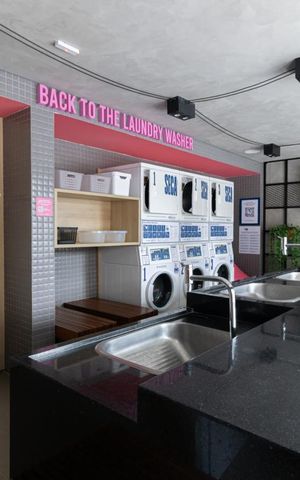 Studio para alugar com 34m², 1 quarto e sem vaga Studio para alugar com 34m², 1 quarto e sem vagaÁrea comum - Lavanderia
