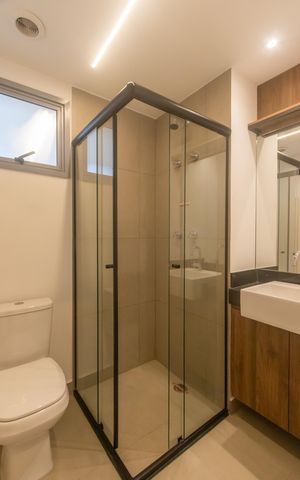 Studio para alugar com 34m², 1 quarto e sem vaga Studio para alugar com 34m², 1 quarto e sem vagaBanheiro