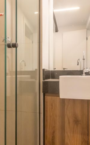 Studio para alugar com 34m², 1 quarto e sem vaga Studio para alugar com 34m², 1 quarto e sem vagaBanheiro