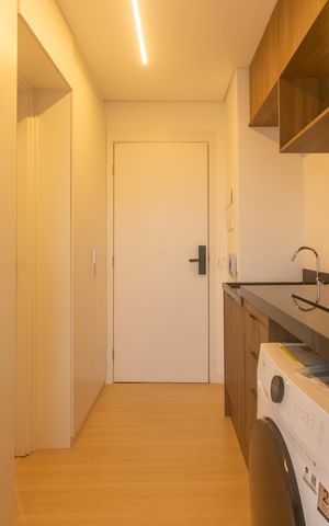 Studio para alugar com 34m², 1 quarto e sem vaga Studio para alugar com 34m², 1 quarto e sem vagaCozinha e Área de Serviço