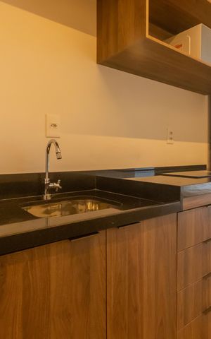 Studio para alugar com 34m², 1 quarto e sem vaga Studio para alugar com 34m², 1 quarto e sem vagaCozinha e Área de Serviço