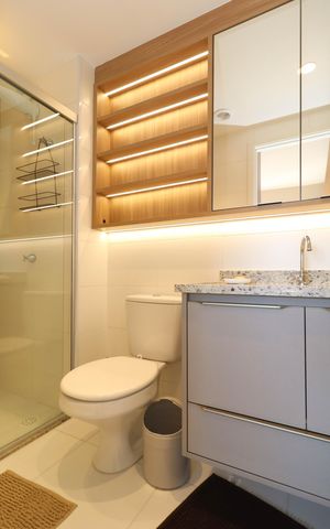 Studio para alugar com 26m², 1 quarto e sem vagaBanheiro da Suíte