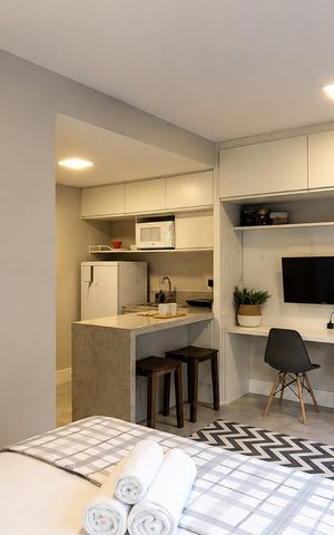 Studio para alugar com 25m², 1 quarto e 1 vaga Studio para alugar com 25m², 1 quarto e 1 vagaSala/Quarto