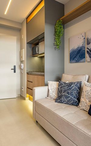 Apartamento à venda com 25m², 1 quarto e sem vaga Apartamento à venda com 25m², 1 quarto e sem vagaSala/Cozinha