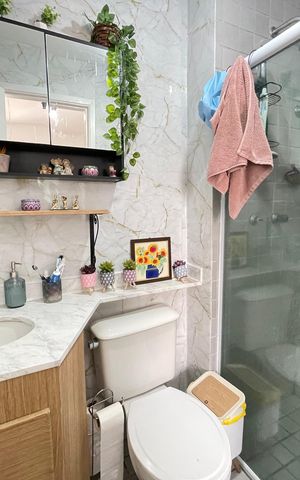 Apartamento à venda com 64m², 3 quartos e 1 vaga Apartamento à venda com 64m², 3 quartos e 1 vagaBanheiro do Quarto 1