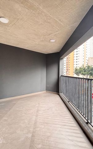 Studio à venda com 37m², 1 quarto e sem vagaVaranda