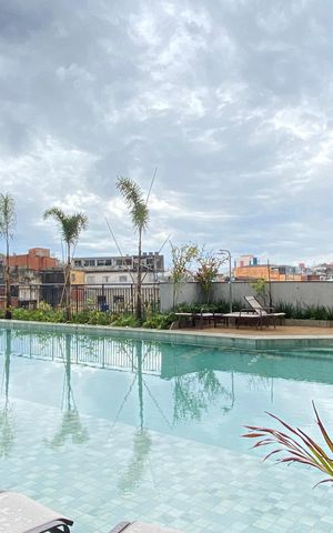 Studio para alugar com 39m², 2 quartos e 1 vaga Studio para alugar com 39m², 2 quartos e 1 vagaÁrea comum - Piscina