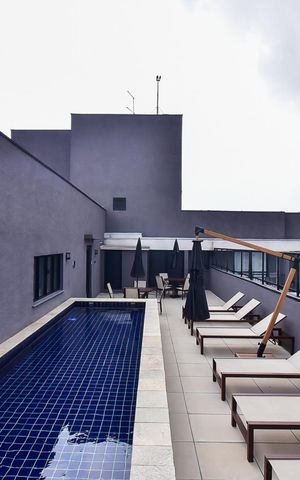Studio para alugar com 26m², 1 quarto e 1 vaga Studio para alugar com 26m², 1 quarto e 1 vagaPiscina