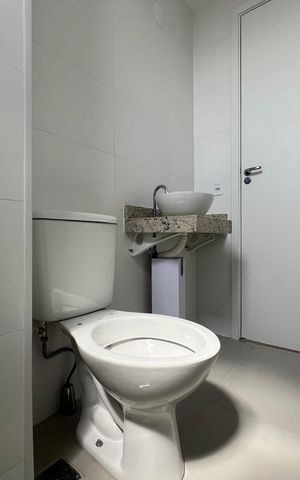 Studio para alugar com 24m², 1 quarto e 1 vaga Studio para alugar com 24m², 1 quarto e 1 vagaBanheiro