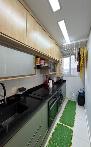 Apartamento para alugar com 69m², 2 quartos e 2 vagas Apartamento para alugar com 69m², 2 quartos e 2 vagasCozinha e Área de Serviço