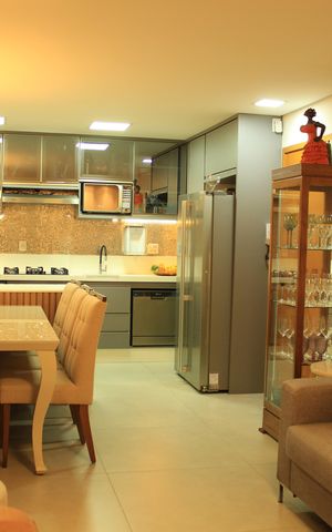 Apartamento para alugar com 54m², 2 quartos e 1 vagaSala de Jantar e Cozinha ao fundo