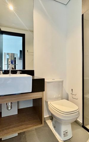 Studio para alugar com 25m², 1 quarto e sem vaga Studio para alugar com 25m², 1 quarto e sem vagaBanheiro
