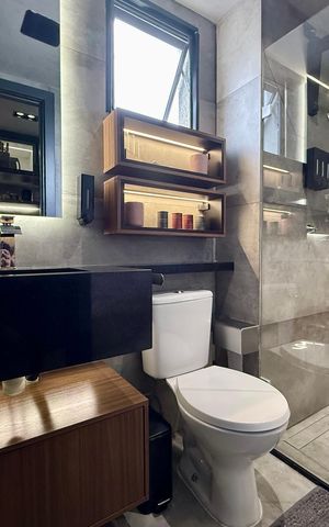 Studio para alugar com 25m², 1 quarto e sem vaga Studio para alugar com 25m², 1 quarto e sem vagaBanheiro