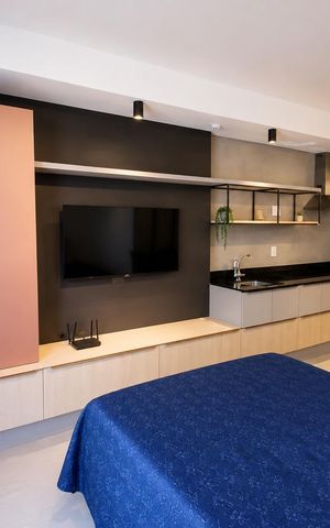 Studio para alugar com 33m², 1 quarto e sem vaga Studio para alugar com 33m², 1 quarto e sem vagaSala/Quarto