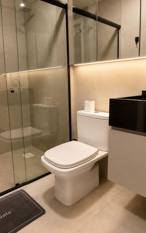 Studio para alugar com 33m², 1 quarto e sem vaga Studio para alugar com 33m², 1 quarto e sem vagaBanheiro
