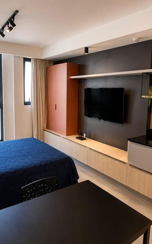 Studio para alugar com 33m², 1 quarto e sem vaga Studio para alugar com 33m², 1 quarto e sem vagaSala/Quarto