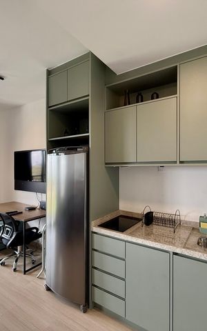Studio para alugar com 33m², 1 quarto e sem vaga Studio para alugar com 33m², 1 quarto e sem vagaCozinha