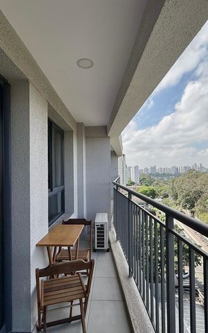 Studio para alugar com 33m², 1 quarto e sem vaga Studio para alugar com 33m², 1 quarto e sem vagaSacada