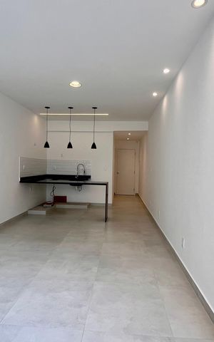 Studio à venda com 38m², 1 quarto e sem vaga