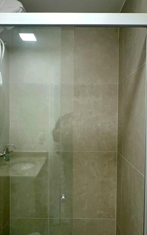 Studio para alugar com 27m², 1 quarto e sem vaga Studio para alugar com 27m², 1 quarto e sem vagaBanheiro da Suíte