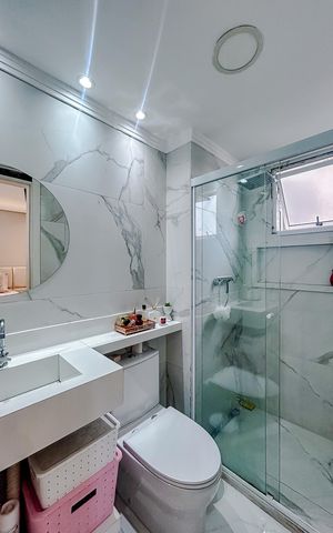 Apartamento à venda com 67m², 2 quartos e 1 vagaBanheiro da Suíte