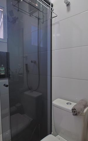Casa de condomínio à venda com 74m², 2 quartos e 1 vagaBanheiro do Quarto 1
