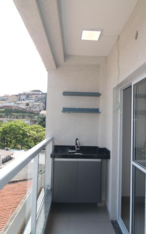 Apartamento para alugar com 47m², 1 quarto e 1 vagaSala / Cozinha - Varanda