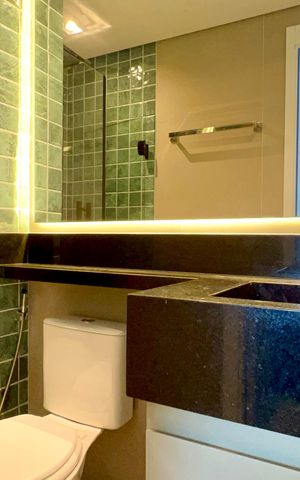 Studio para alugar com 25m², 1 quarto e sem vaga Studio para alugar com 25m², 1 quarto e sem vagaBanheiro da Suíte